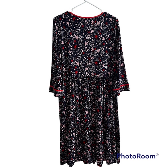 Boden Claire Bird Lock Key print Jersey dress sz US 10 R - Picture 2 of 9